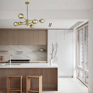Люстра золота з кавових куль на 6 ламп (52-6033-6 GD+BR), фото 3