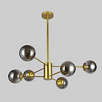 Люстра золотая из графитовых шаров на 6 ламп (52-6033-6 GD+BK)