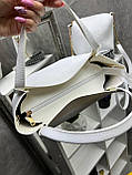 АКЦІЯ. Білий —  комплект сумка + клатч - фурн.золото — на блискавці, зі знімним ременем у комплекті (2010), фото 3