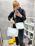 АКЦІЯ. Білий —  комплект сумка + клатч - фурн.золото — на блискавці, зі знімним ременем у комплекті (2010), фото 4
