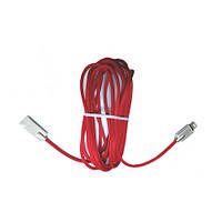 USB дата кабель Lightning 3м для Apple iPhone, iPad, iPod, в оплетке DAS