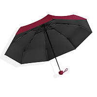 Мини-зонт 190T карманный с чехлом капсулой Burgundy "Lv"