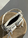 Жіноча сумка T-295 крос-боді рептилия біла, фото 4