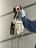Жіноча сумка T-295 крос-боді рептилия біла, фото 7