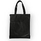 Еко-сумка шопер "Lockette" на блискавці з кишенею бавовняна 35х42х10 см. колір чорний., фото 7