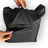 Еко-сумка шопер "Lockette" на блискавці з кишенею бавовняна 35х42х10 см. колір чорний., фото 4