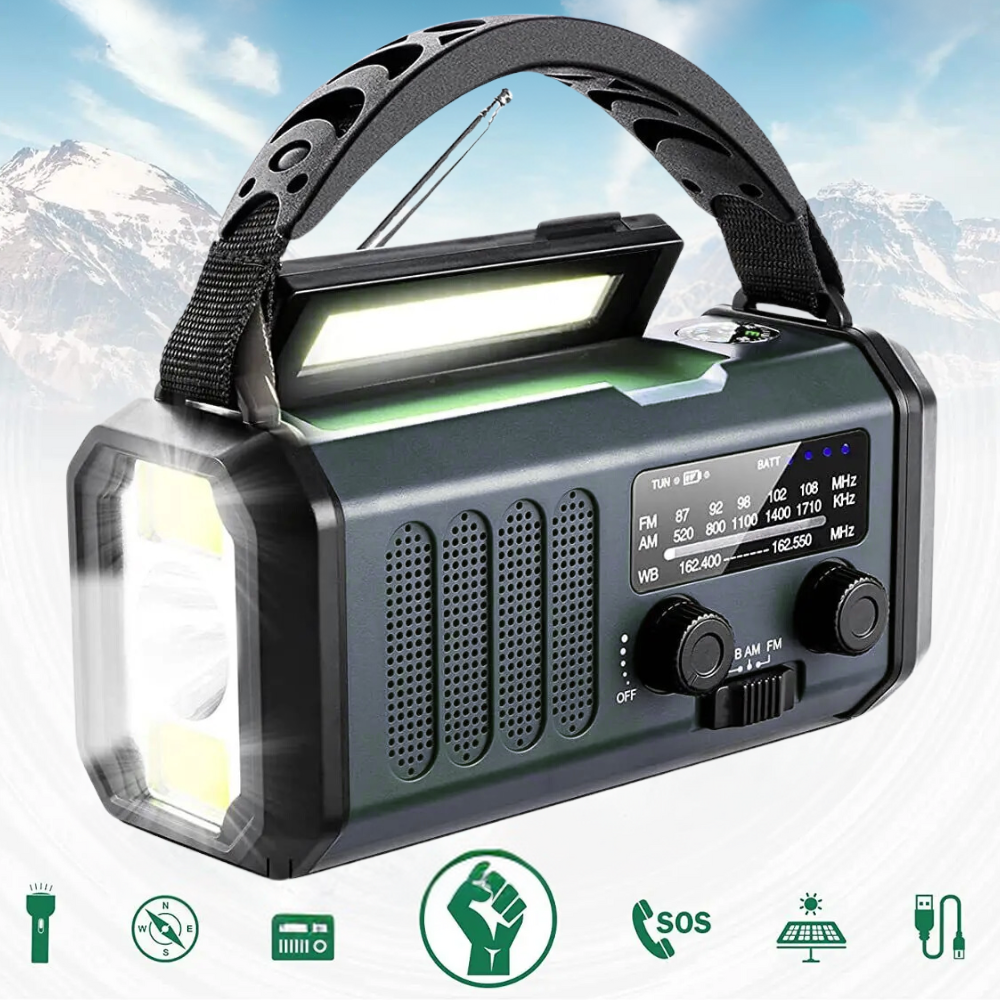 Ліхтар з радіо аварійний радіоприймач з акумулятором портативний am fm power bank Fimilo Solar XSY330, фото 1