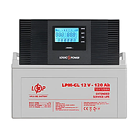 Комплект LogicPower UPS B1500 + АКБ GL 1440W ИБП 1050W Аккумулятор 120А Gel Резервное питание для дома
