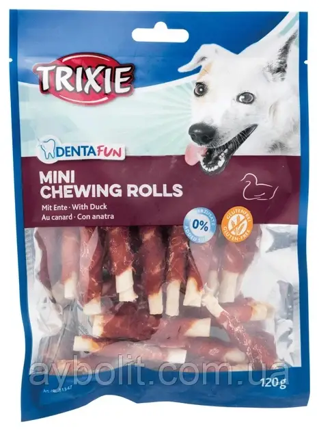Ласощі для собак Trixie 31347 DENTAfun Паличка для чищення зубів з качкою 120 г (4011905313474)