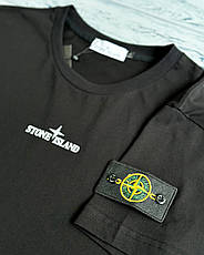 Чоловіча футболка Stone Island з патчем Стон Айленд біла, фото 5
