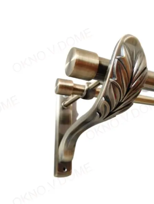 Карниз кований для штор подвійний антик ретро 25мм х 16мм діаметр гладка комплект, фото 1