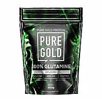 Аминокислота Pure Gold 100% Glutamine - 500g, L-глютамин для спортсменов, натуральная глютаминовая кислота Вишневый Лайм