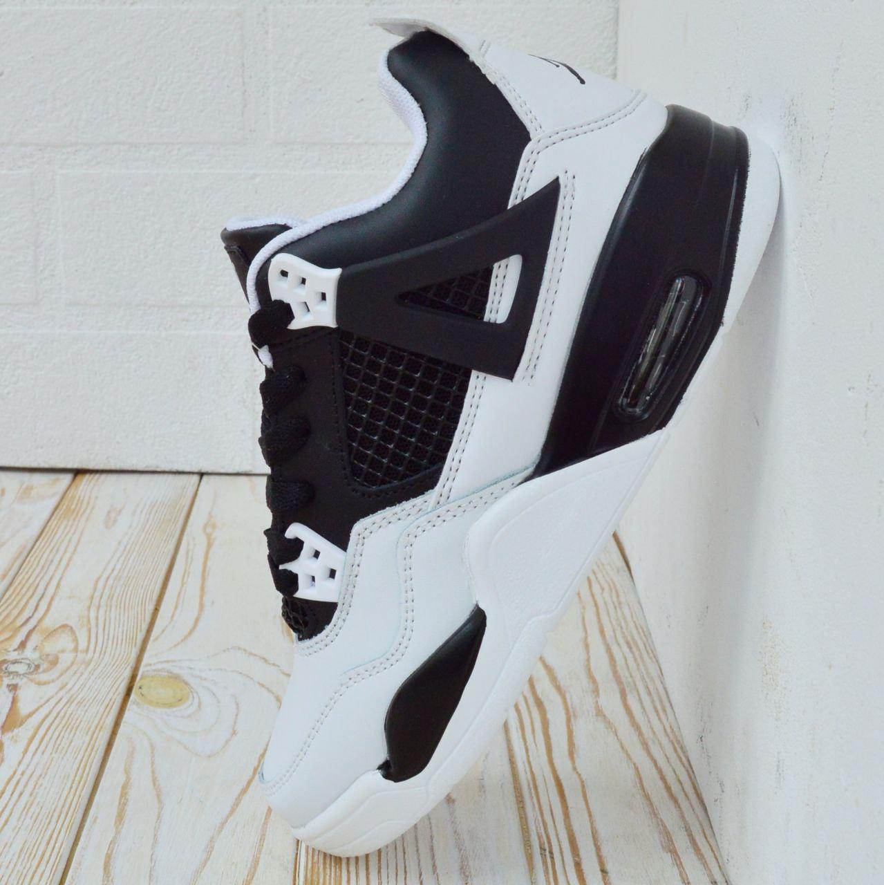 Nike Air Jordan Retro 4 білі з чорним кроссовки найк аир джордан женские - фото 4 - id-p2188056278