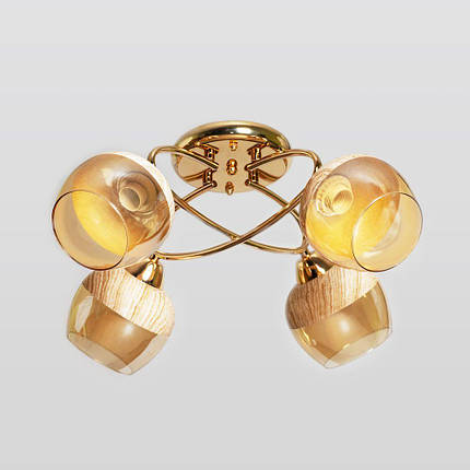 Люстра стельова на чотири плафони, фото 1