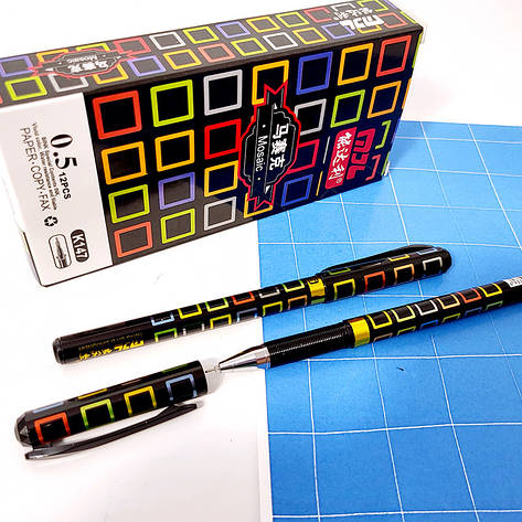 Ручка гелева K147 Mosaic, чорна, фото 1