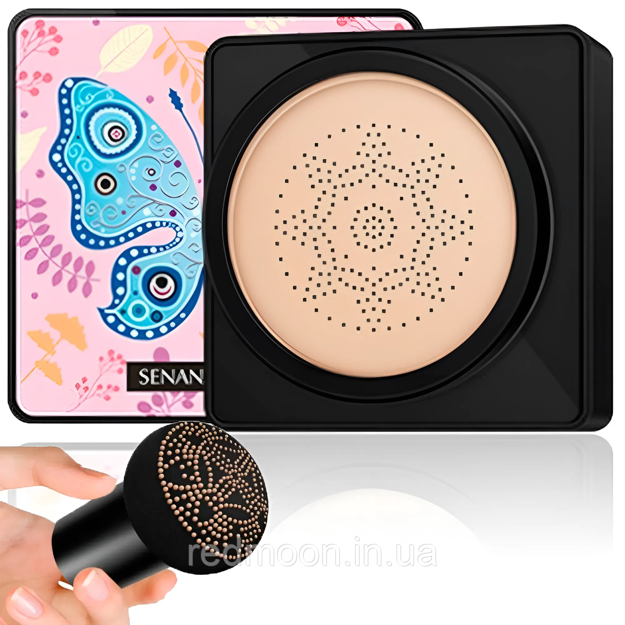 Кушон для обличчя + спонжик, Beauty Linasi, Тон 01 / Крем-пудра кушон / Зволожувальна пудра для обличчя, фото 1