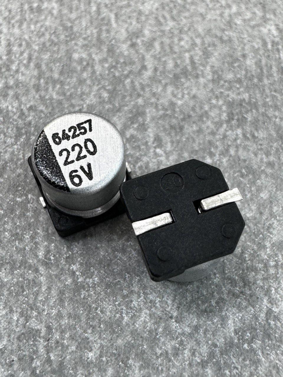 Конденсатор електролітичний 220uf 6.3V,105C, (6x5)