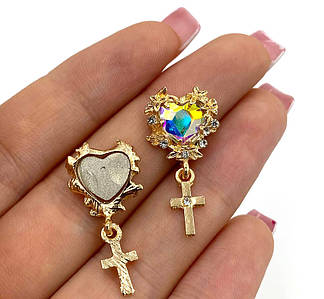 Брошка / Металевий декор / 3х1,5см / Оправа Золото / Поштучно / Хамелеон