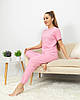 Піжама жіноча з рубчику футболка і штани Світло-рожевий, фото 5
