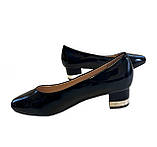 Чорні лакові туфлі на стійкому підборі розмір 38, фото 3