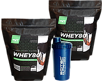 Сила и Протеин: Протеин 4 кг Whey 80 Muscle Grow TNT Nutrition вкус шоколадный чизкейк + Шейкер