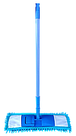 Швабра-полотер 118 см ручка телескоп/насадка микрофибра лапша