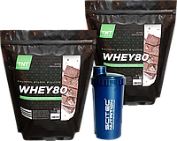Эффективный Питательный Комплекс: 4 кг Протеина Whey 80 Muscle Grow TNT Nutrition вкус шоколад + Шейкер