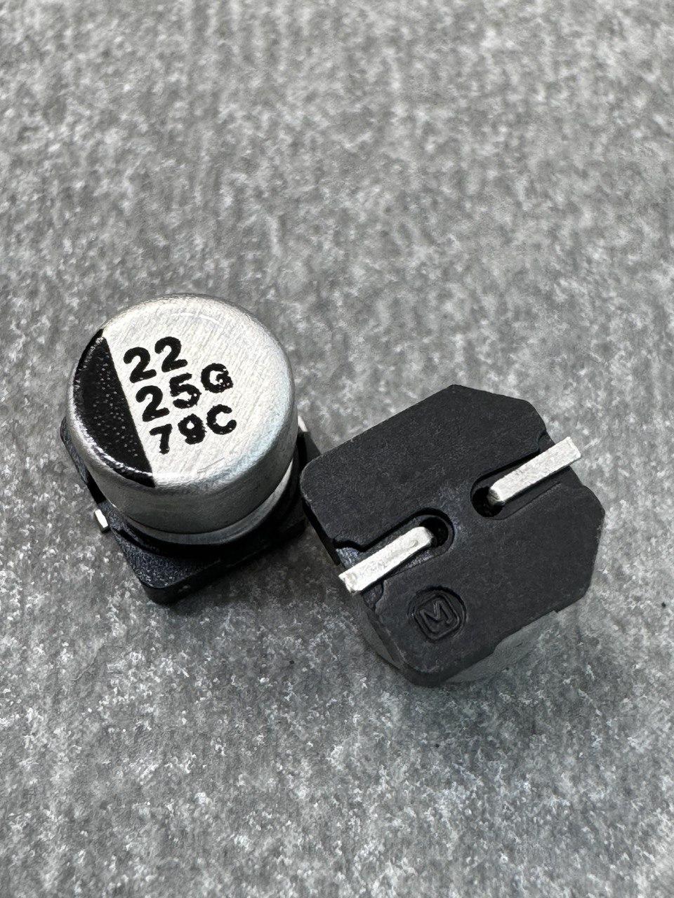 Конденсатор електролітичний 22uf 25V,105C, (6x5)