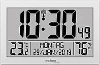 Technoline WS8016 Беспроводное настенное время WS 8016 с дисплеем температуры, пластик, серебро, 225 x 143 x 2
