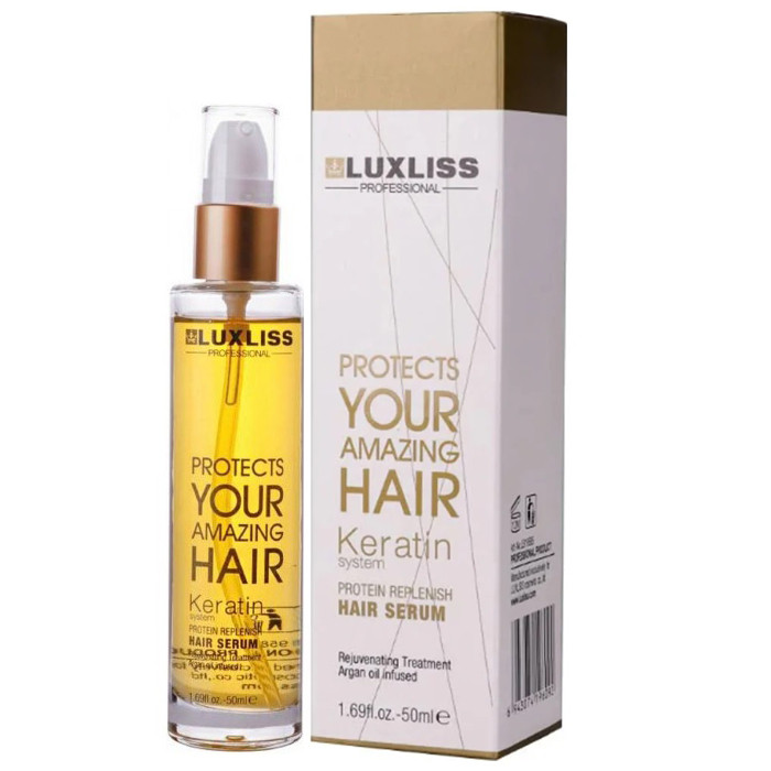 Відновлююча сироватка для волосся з кератином Luxliss Keratin Protein Repairing Hair Serum 50мл, фото 1