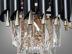 Бра кришталеве чорне із золотом на 2 лампи Е14 30х24х14.5 см, фото 4