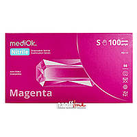Перчатки нитриловые mediOK Magenta размер S 100 шт/50 пар розовые