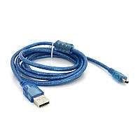 Кабель USB 2.0 RITAR (AM/Mini 5 pin) 1,5м, синий прозрачный, Q200 h