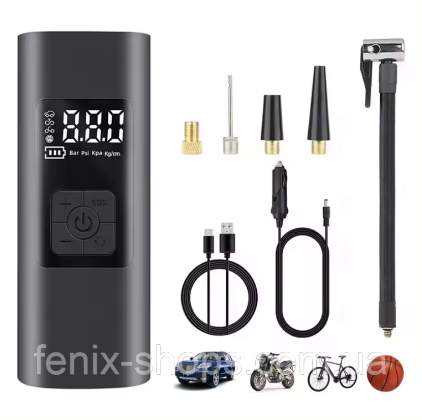 Портативний акумуляторний компресор Wireless air pump CZCQ-101 6000 mAh 10.3 Bar