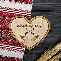 Cвадебная подставка для обручальных колец "Wedding Day", из дерева