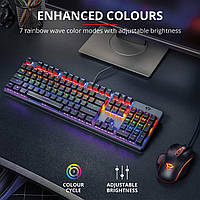 Механическая клавиатура Trust Gaming GXT 865 Asta RGB, красные переключатели (линейные и тихие), клавиши с рад