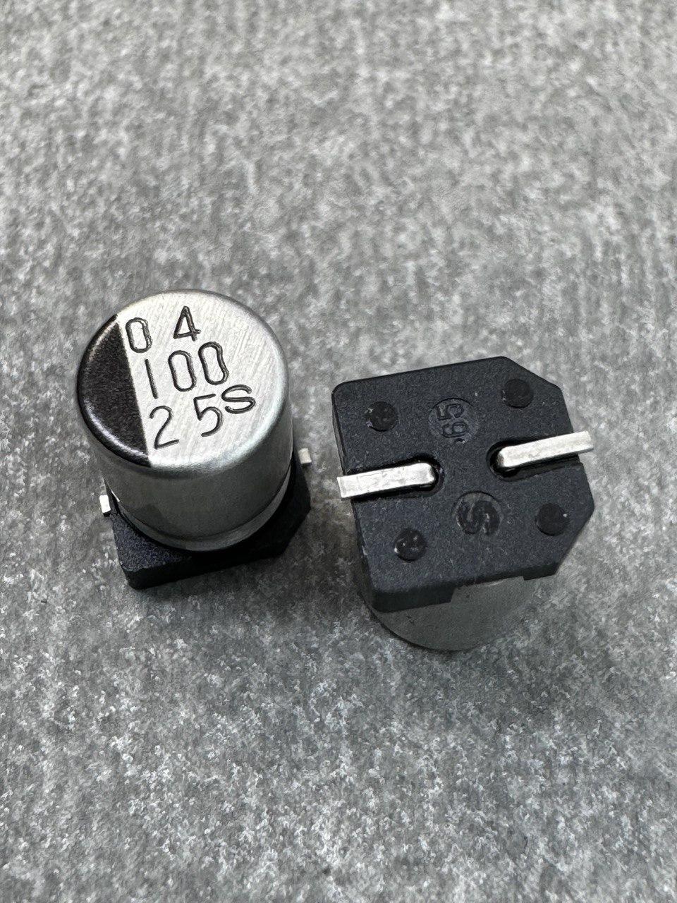 Конденсатор електролітичний 100uf 25V,105C, (6x7)