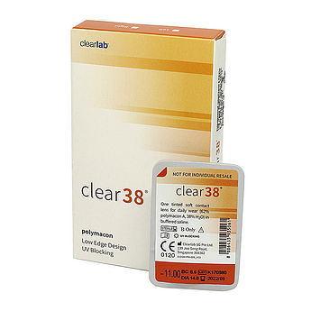 Лінзи контактні гідрогелеві квартальні clear 38 для зору для очей мінус 3,5