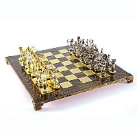 Подарочные шахматы в деревянном футляре латунь коричневые 44х44 см Manopoulos 670498