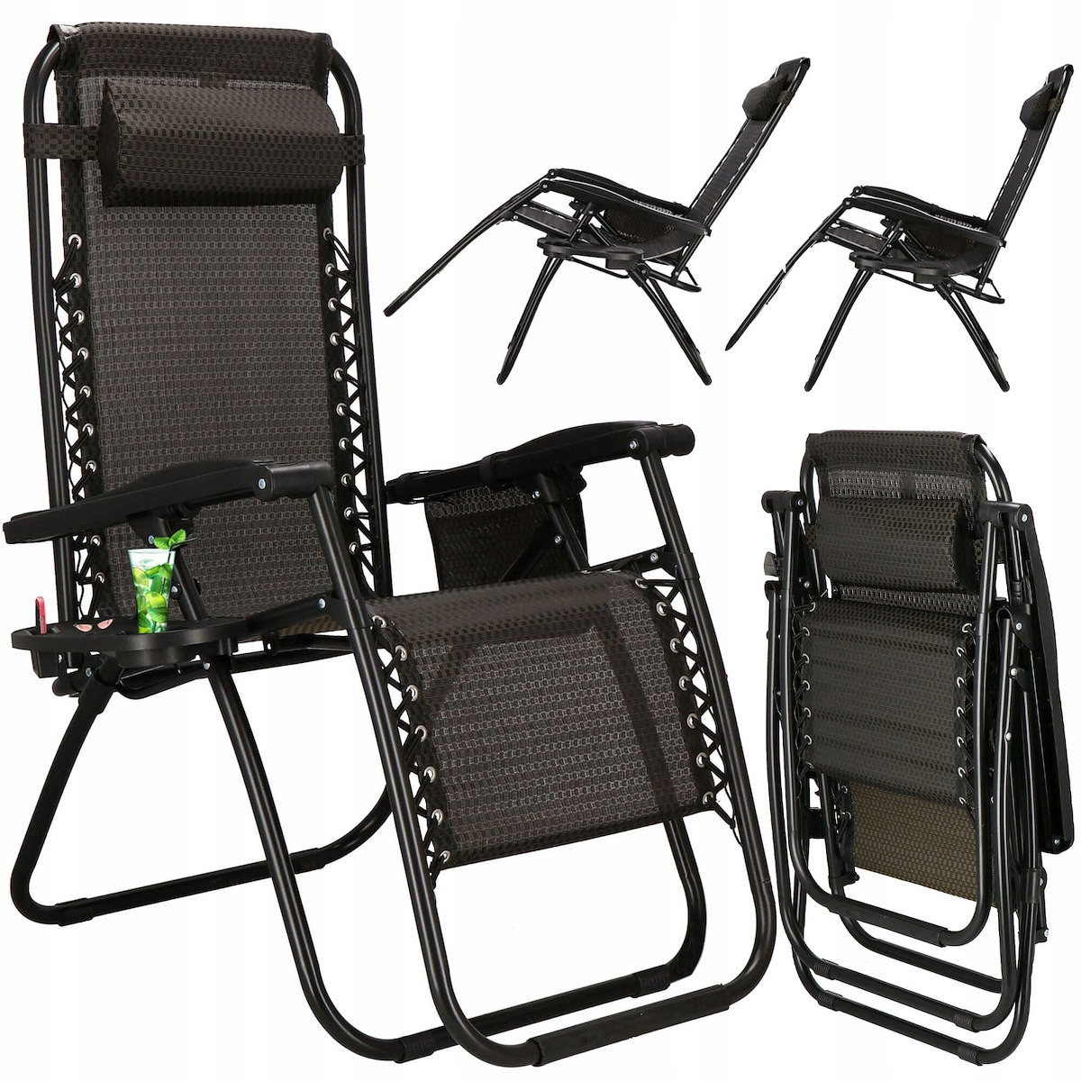 Садове пляжне крісло шезлонг розкладне Springos (до 120 кг)