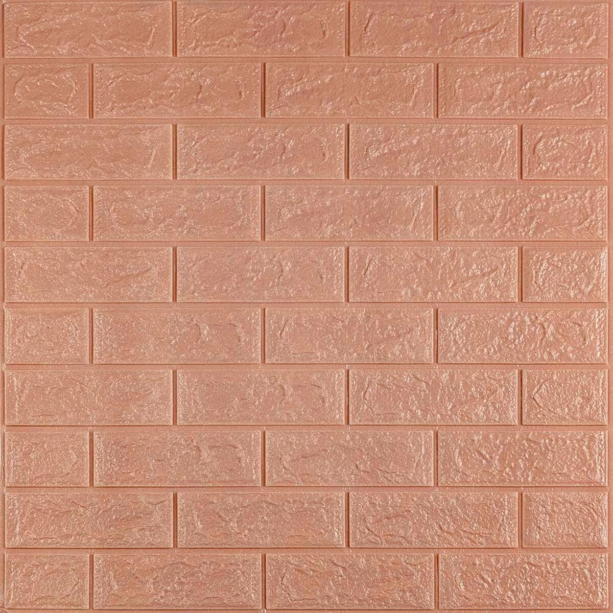 Самоклеющаяся декоративная 3D панель под кирпич кофе с молоком 700x770x5мм (348-5), фото 1