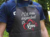 Фартух з вашим принтом "MY MAIN INGREDIENT IS LOVE"