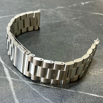 Металевий ремінець для smart watch 22мм сталевий браслет на смарт годинник з нержавіючої сталі сріблястий