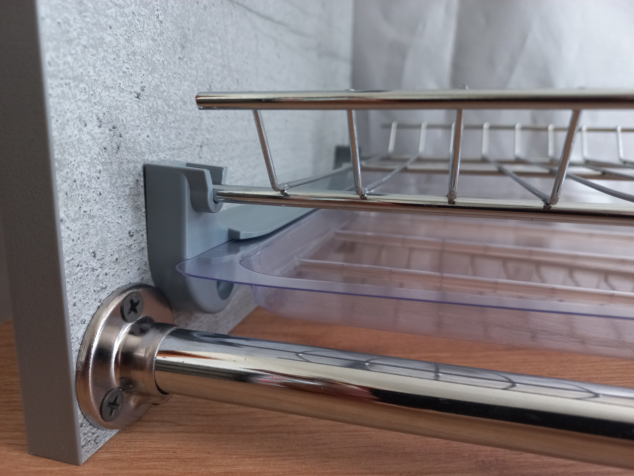 Настільна сушка для посуду на стіл (хромована 80 см) моноліт