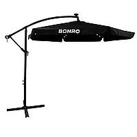 Садовый зонт Bonro B-7218LP (черный) с LED-подсветкой и наклоном + Чехол в подарок!