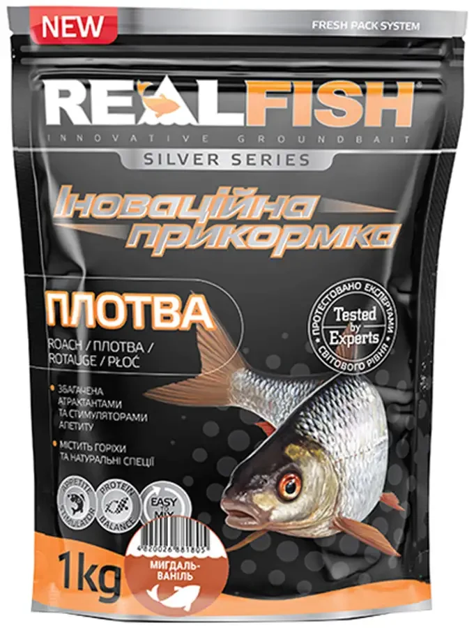Прикормка RealFish Плотва Мигдаль-Ваніль 1кг