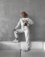 Женский спортивный костюм (кофта с накатом+брюки) качество серый