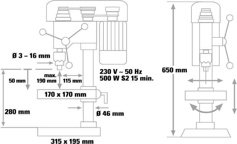 Сверлильный станок Einhell BT-BD 501 (0.5 кВт, 16 мм) TLT - фото 8 - id-p2188128709