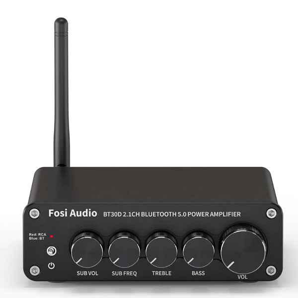 Підсилювач звуку Fosi Audio BT30D black + блок живлення 19V. Bluetooth 5.0, 2x50W+100W