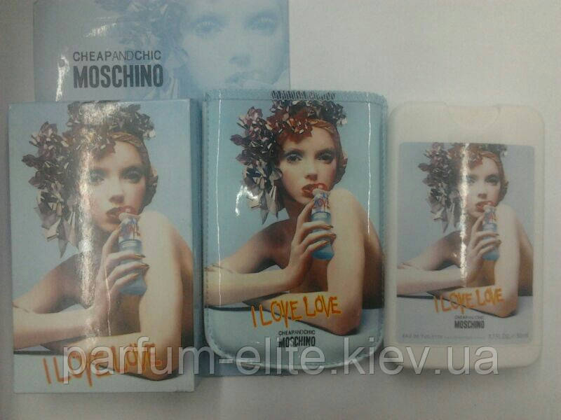 Жіночий мініпарфуми у вишуканому чохлі Moschino Cheap & Chic I Love, Love 50ml, фото 1